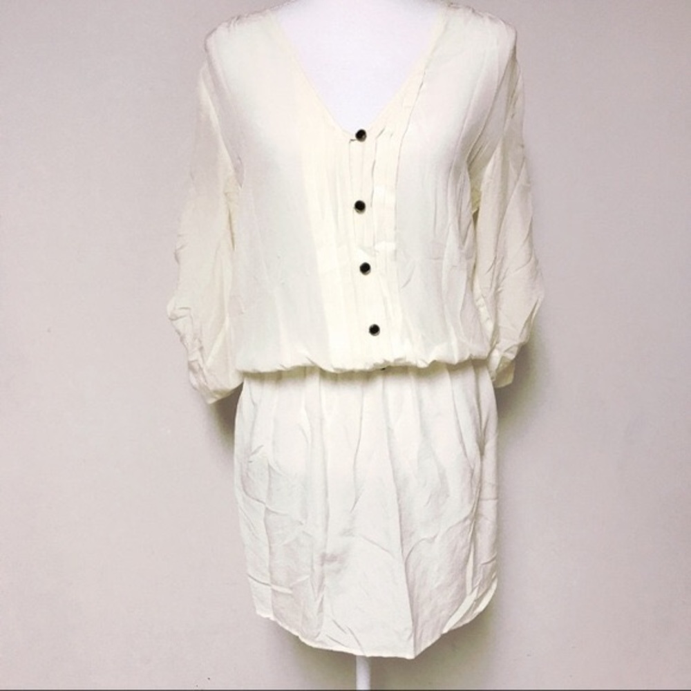 Anthropologie YUMI Kim ivory silk dress-XS